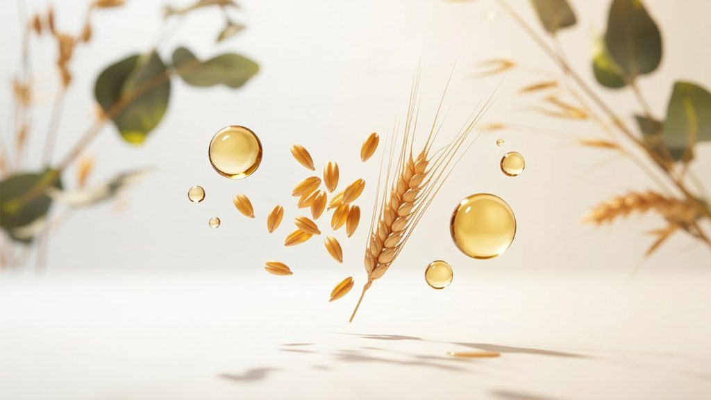 Buğday tohumu yağı ve triticum vulgare taneleri