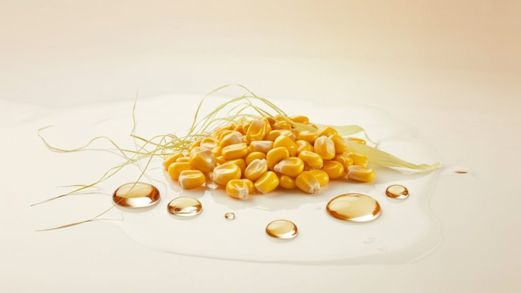 Mısır tanesi yağı ve zea mays çekirdeklerinin doğal formu